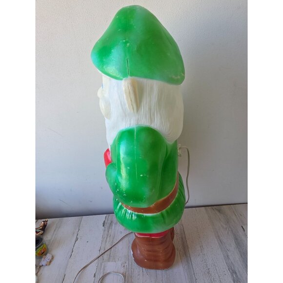 Vintage Union elf blow mold green Santa featherstone gnome mini Xmas products la - Picture 3 of 11